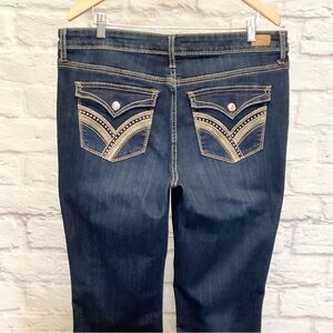 Seven7 Size 16 Rocker Slim Boot Women’s Jeans Back Flap Pockets Embroidered